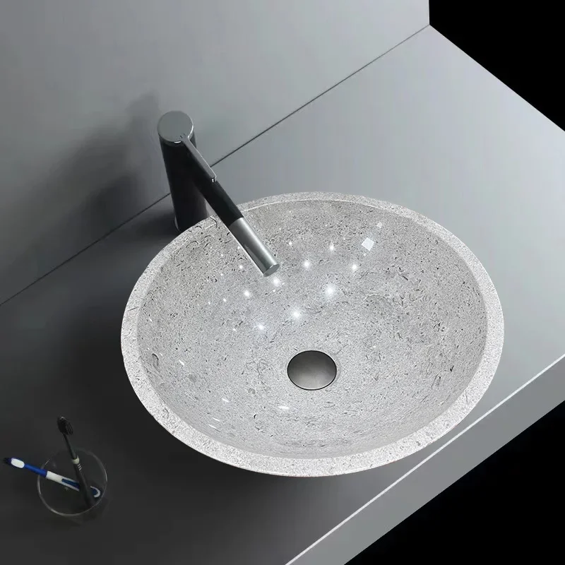 Marble art round basin, on-stage toilet basin, sanitary ware
