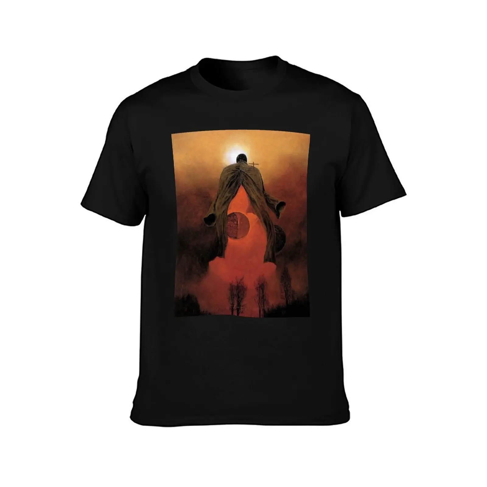 Untitled, by Zdzis?aw Beksiński T-Shirt Regular Fit Plain Tee Shirt T-Shirt
