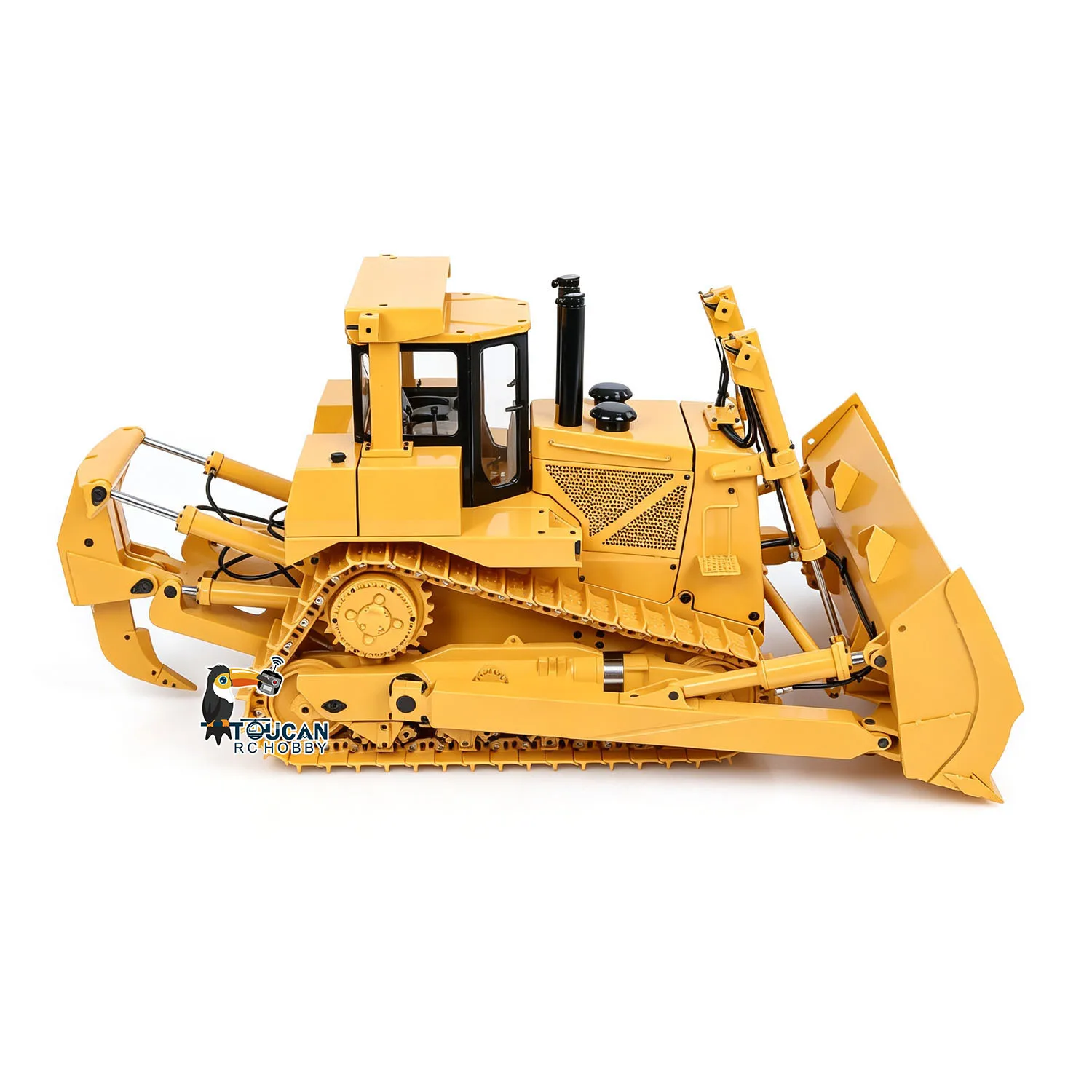 1/14 Metal RC Bulldozer Hydraulic DXR2 Remote Controller and Receiver D10T Tracked Dozer Model Sound Light System Radio Hydraulic Battery Assembled and Painted Model