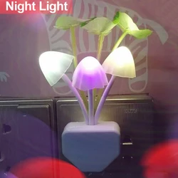 20V 3 LED Wall Light-control Sensor Night Light Induction Dream Fung Mushroom Lamp Home Bedroom Decoration EU & US Plug