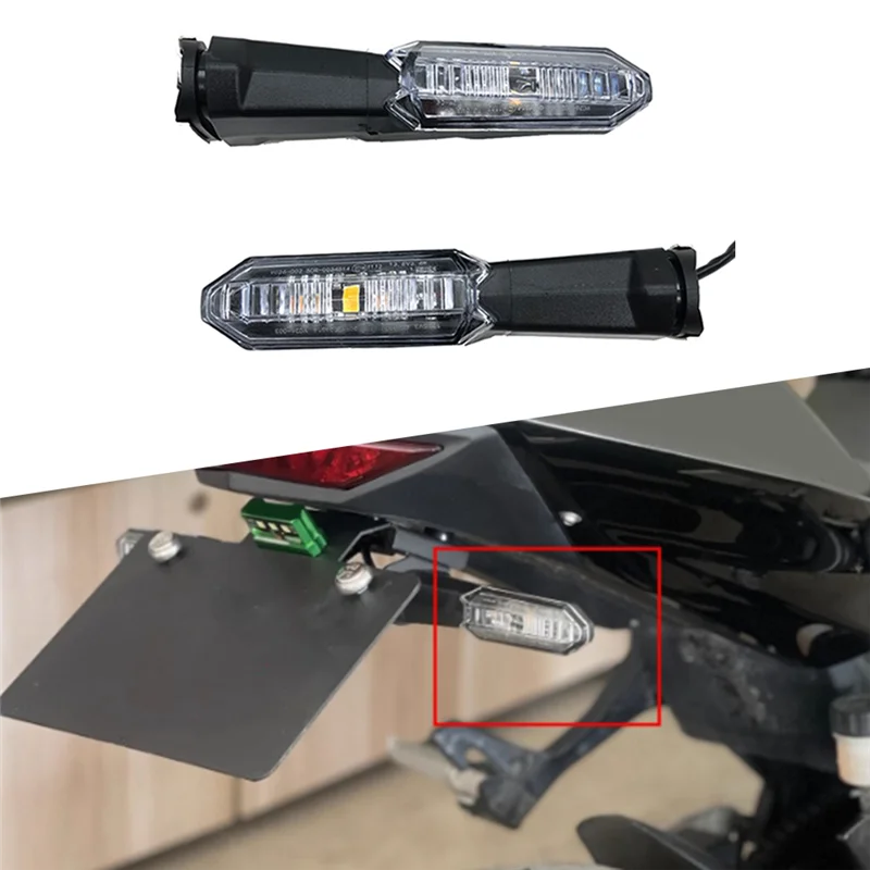 Motorcycle LED Front and Rear Turn Signal Light for Kawasaki Z650 Z900 Z1000Sx Ninja400 650 Indicator Light Transparent