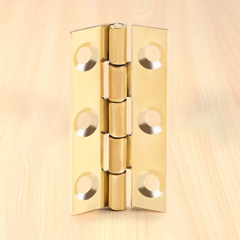 4 Pieces Of Solid Brass Hip Hinge 5.1 Cm Suitable For Cabinet Doors, Trunk Round Corner Tenon Brass Hinges With Screws