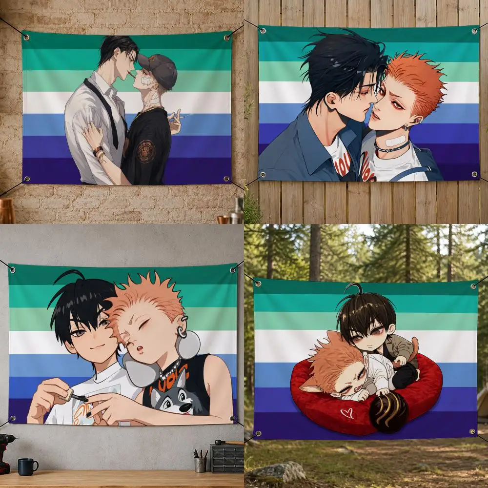 Comic Webtoon Series Popular Modern Story Art 1-19 Days Flags Flag Banner for Bedroom Dorm Party Home Living Room Game Room Gift