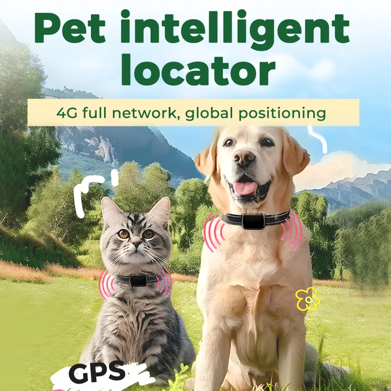 4G GPS Tracker for Dog Cat Pet GPS Locator Mini Anti-Lost Collar Waterproof Real-time Tracking Device for Dog Pets Accessories