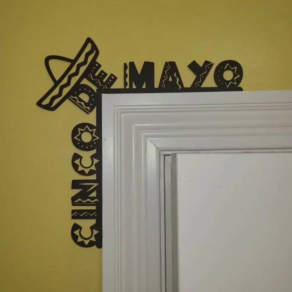 CIFBUY Wrought Iron Cinco de Mayo Door Decor Handcrafted Durable Hanging Ornament Vivid Mexican Festival Gift for Home Wall Yard