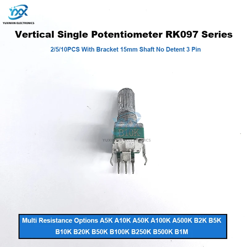 2/5/10 قطعة RK097 R097 مقياس الجهد العمودي الدقيق مع قوس 15 مللي متر مقبض لا تروس 3 أقدام A/B10K 2K 5K 50K 100K 250K 1M #6