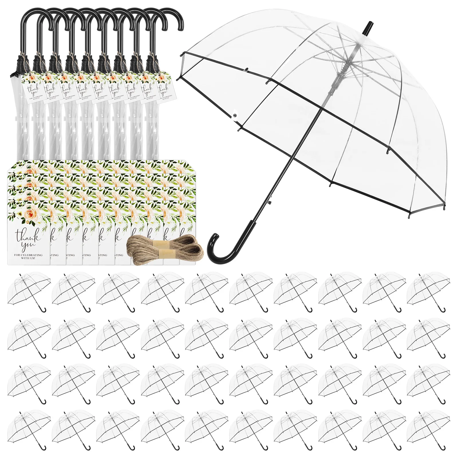 

Зонт-купол 52 дюйма, большой, ветрозащитный, с автоматическим открыванием, прозрачный, для свадеб, выпускных вечеров, мероприятий на открытом воздухе