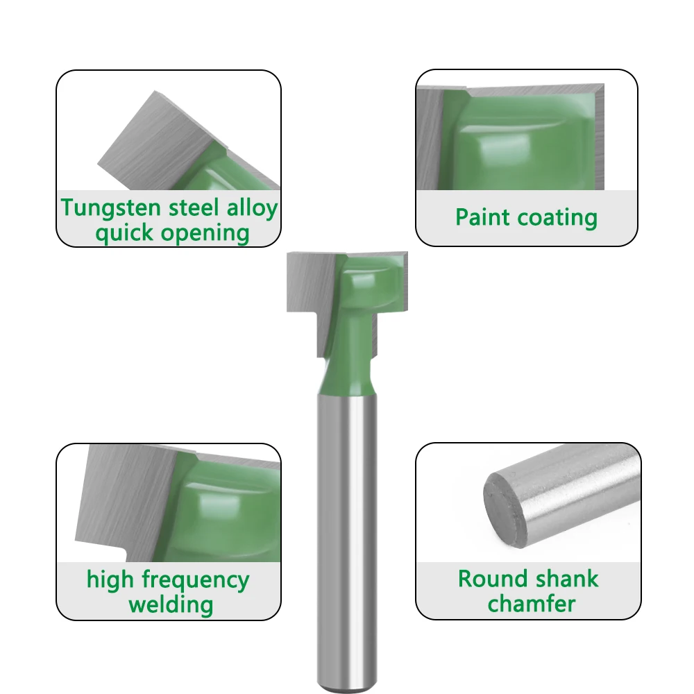 Imagem -06 - Fresa para Madeira Woodworking T-slot Cutter Router Bit Grupo Hex Bolt Key Buraco Bits t Slotting Fresa 1pc in 6.35 mm Mc01190