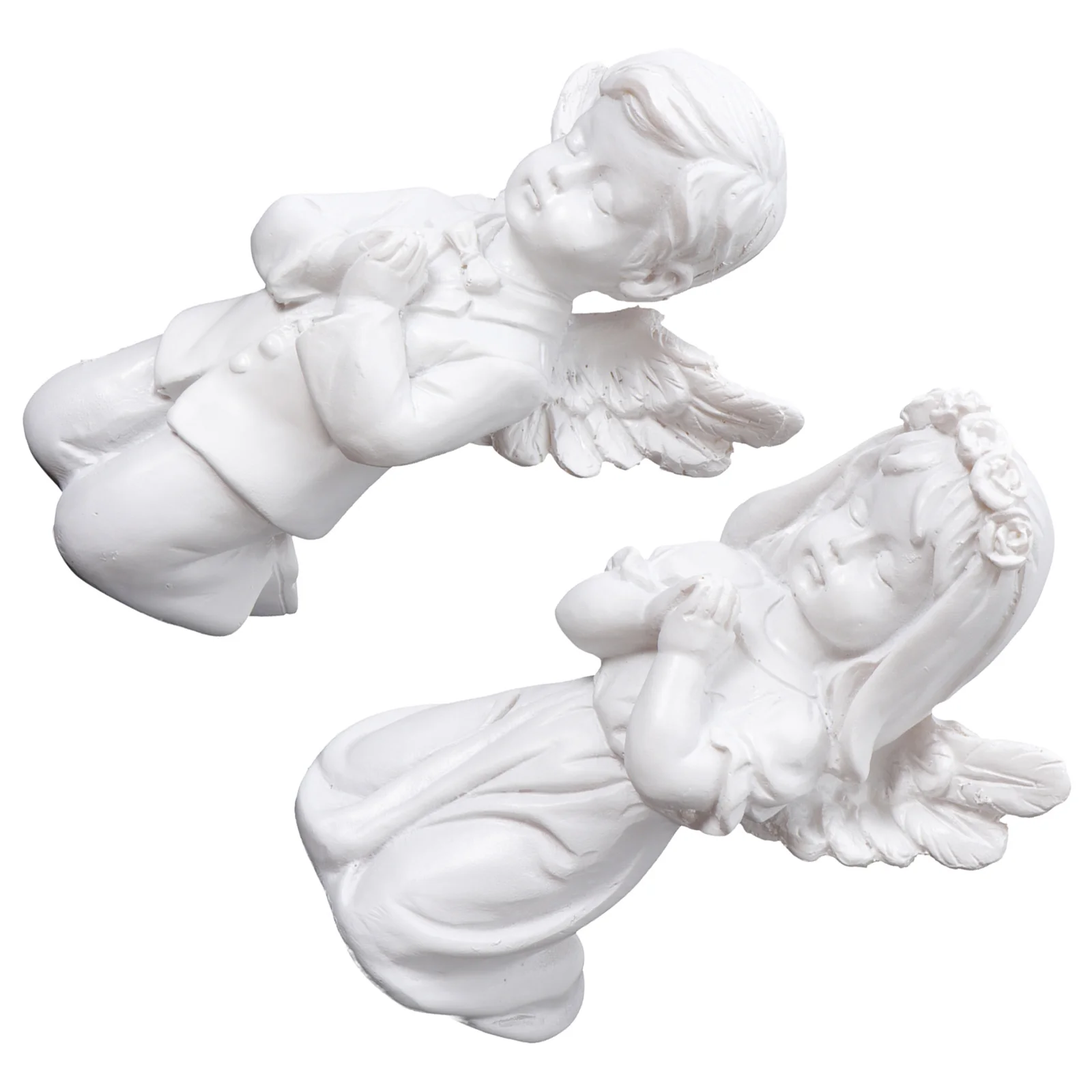 

2Pcs Angel Ornament Adorable Decorative Cherub Statue White for Wedding Birthday Home Office Decoration Romantic Gift