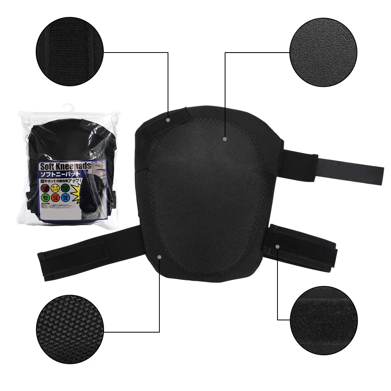 Soft Knee Pads for Gardeing Flooring with Non-Slip Leather