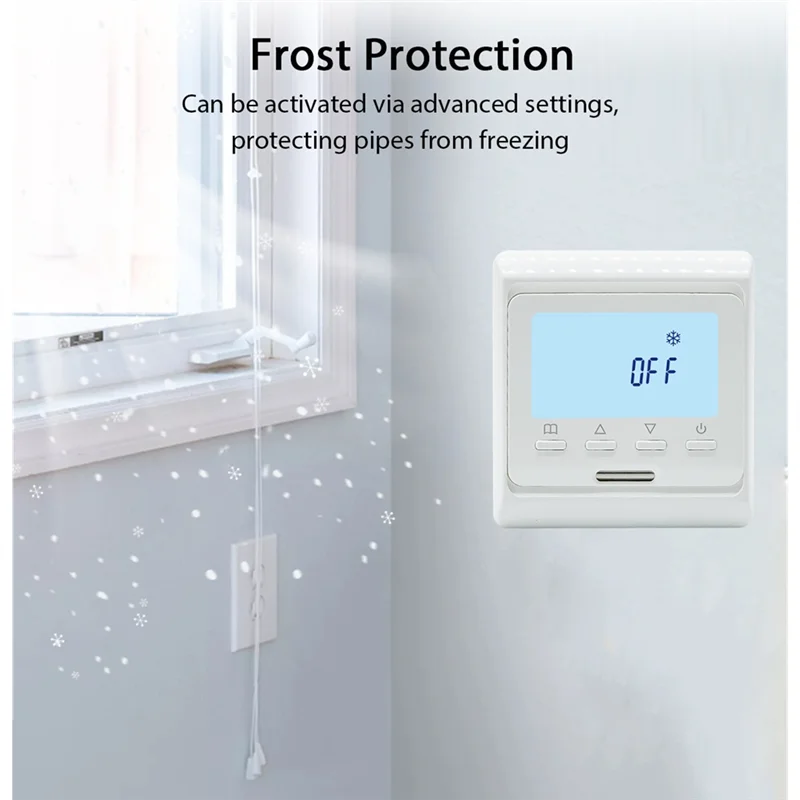 B03B-Underfloor Heating Thermostat With LCD Screen, Compatible With 220V Electric, Water, Efficient Temperature Control