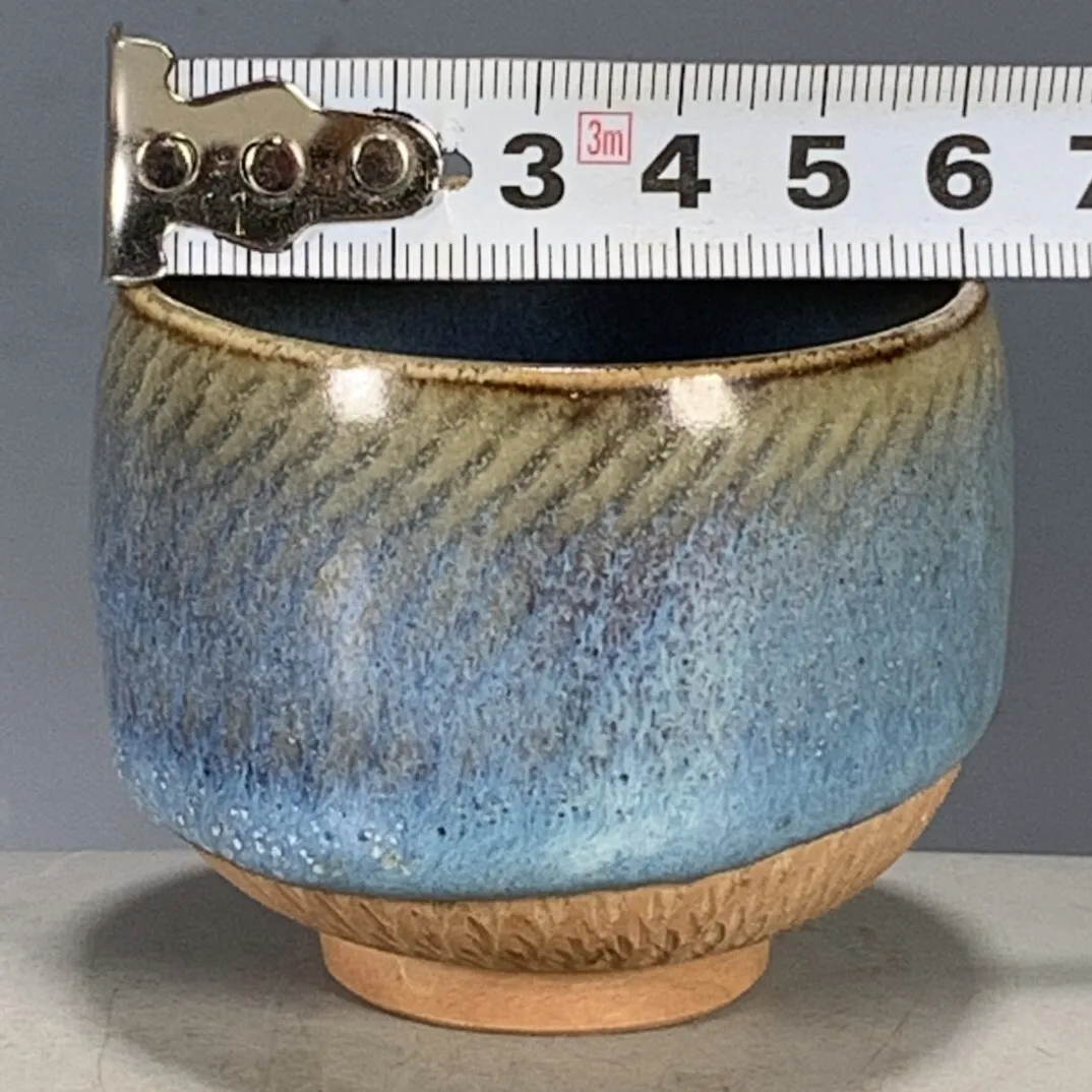Chinese Porcelain Jun Kiln Tea Cups Creative  Blue Glaze Kiln Change Tea Cup 2.51 Inch