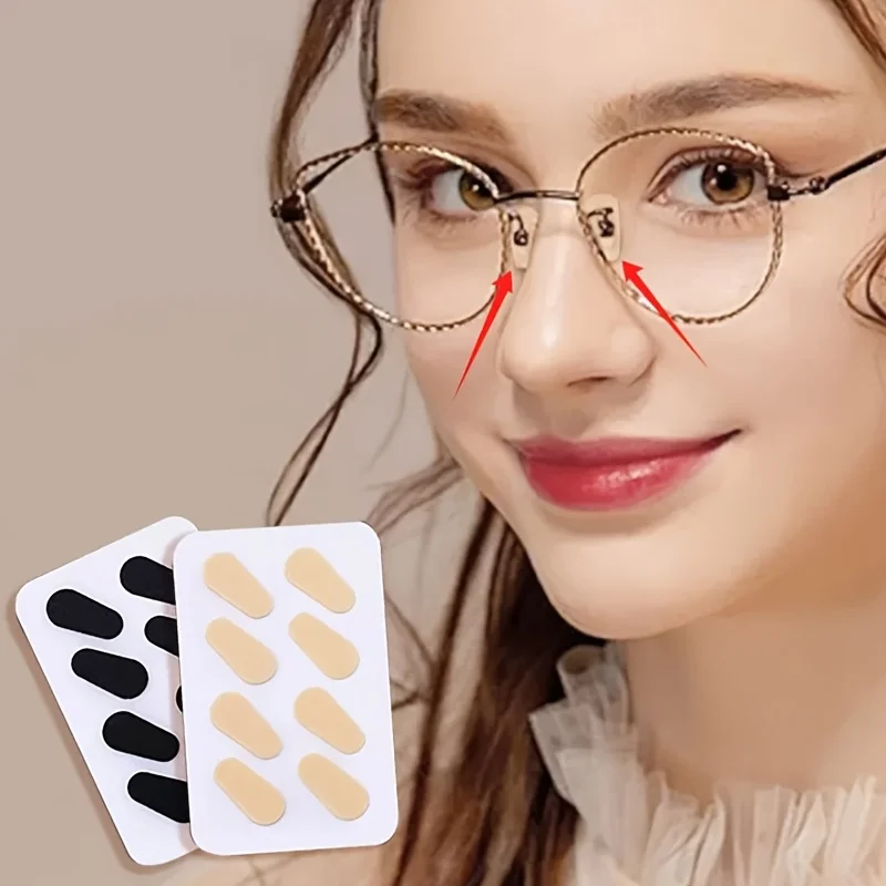 10 Sheets Soft Anti‑Slip Eyeglasses Nose Pads, Makeup Anti‑Smudge Cushions to Avoid Nose Marks