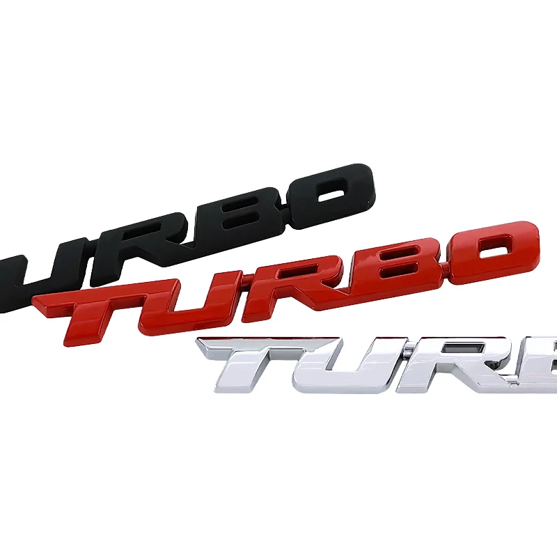 3d Metal Adhesive Turbo Logo Motorcycle sticker Car Fender Trunk Decal Badge Turbo Emblem Exterior Decorations Accessories