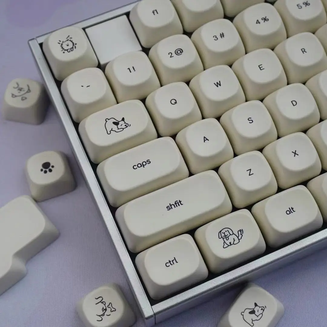 

Minimalist, Small Font, Thin Dog Keycaps PBT Sublimation Moa Ball Caps, Mechanical Keyboard Keycaps