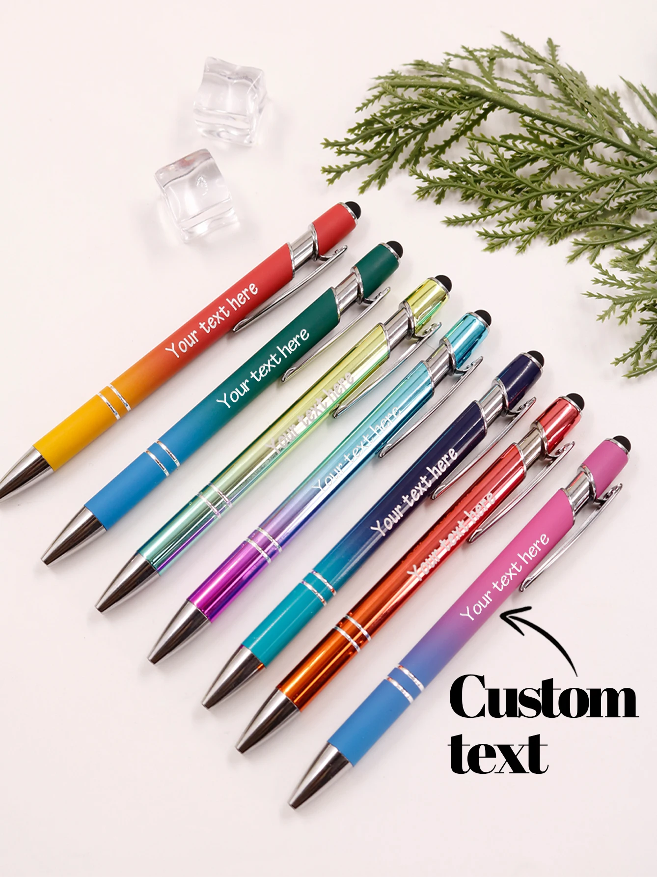 Customized Text Gradient Pens Ballpoint,Personalized Gel Pens,Customizable Couple Pen,Teacher Pens,Stylus Pens,Teachers' Day
