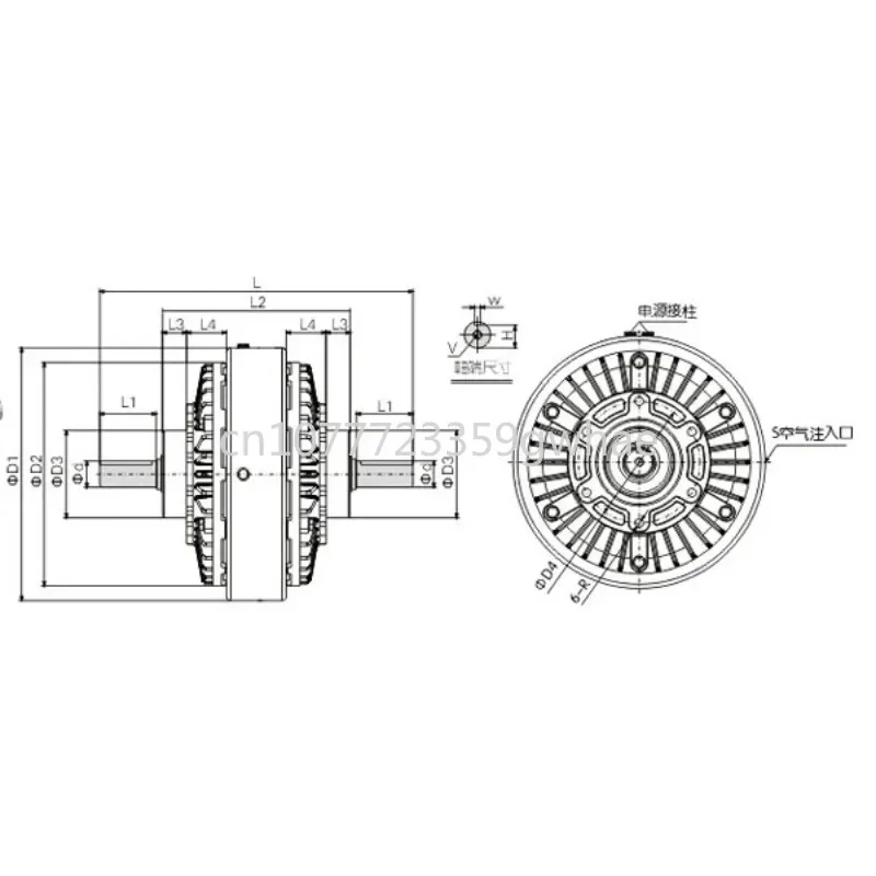 Magnetic Powder Dual Shaft Clutch Brake 24VYSC-1.2KG/2.5KG/5KG/YSB-10KG/0.6