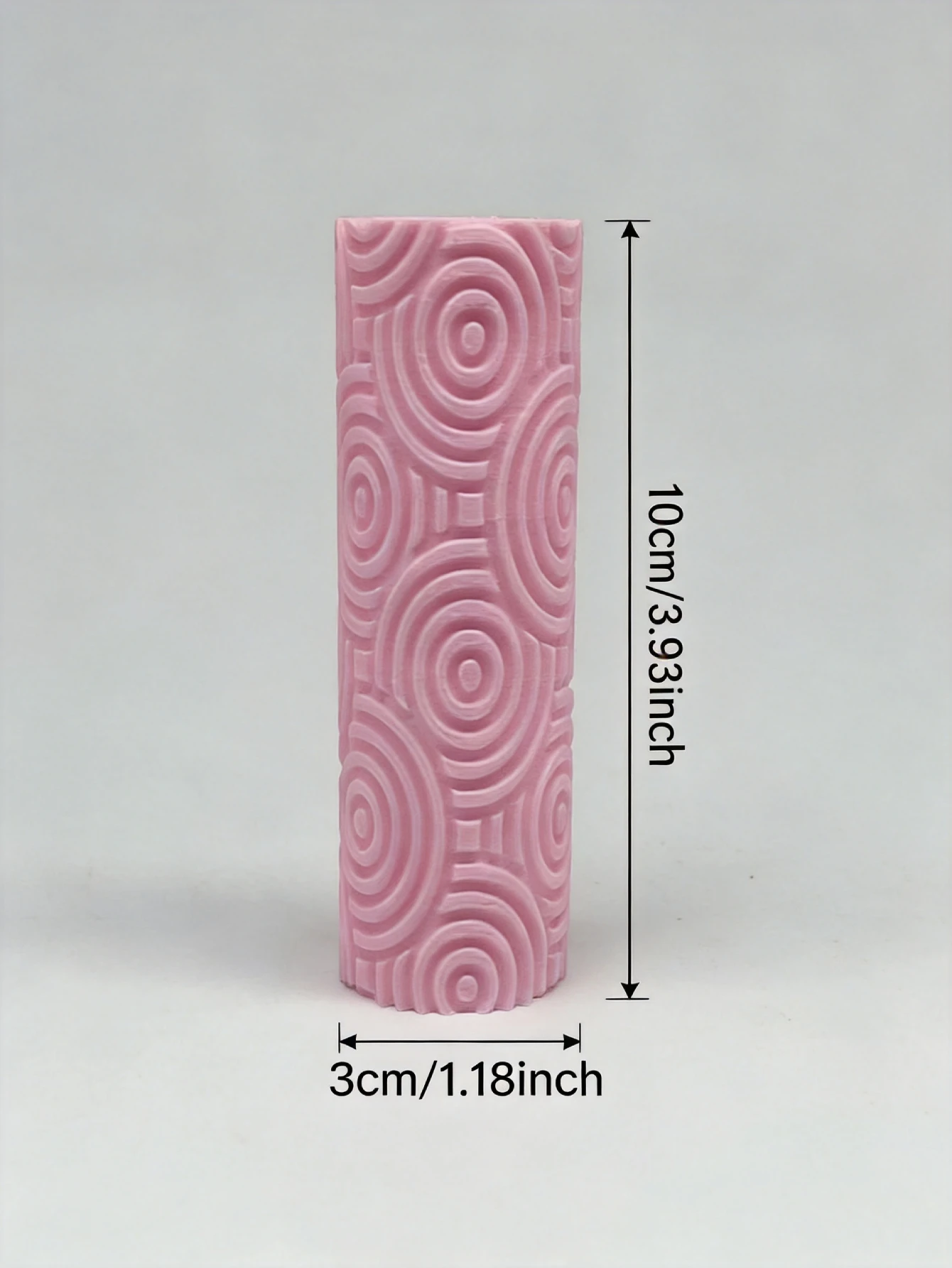 DIY Pottery Craft Concentric Circles Pattern Clay Relief Texture Roller Rolling Pin Tool for Polymer Clay Ceramic Art Fondant