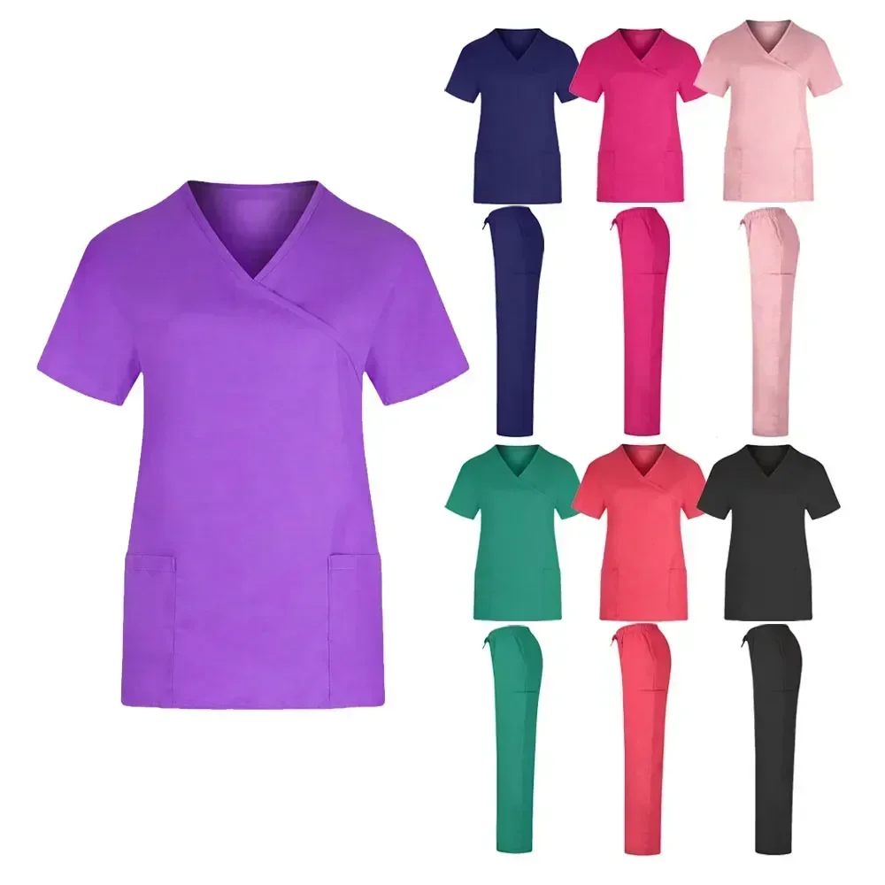 Newest High Quality Hot Sale Hospital Uniform Wholesale Tops And Pants Medical Women Nursing Scrubs Uniforms Sets Dental Scrubs