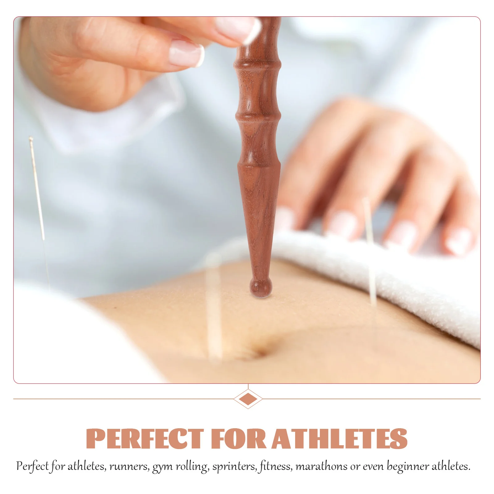 Ponto de acupuntura massagem vara cor de madeira yoga fitness haste rolo para pescoço volta perna braço alívio recuperação cãibra muscular