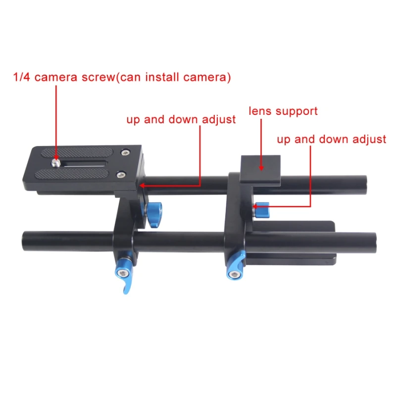 YEANGU YLG1005A 15mm Quick Release Rail Rod for SLR Cameras Aluminum Alloy Quick Release Rail Rod with 1/4 inch 3/8 inch Screw