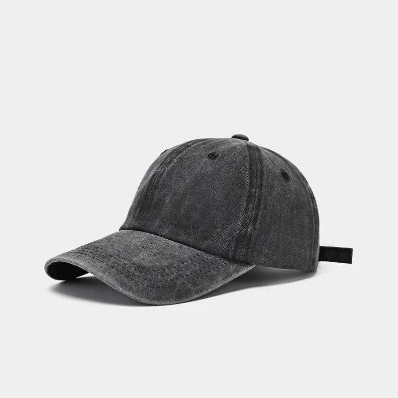 Gewaschene beschichtete Baseball kappe einfache Kuppel kappe einfarbig Sport Sonnenhut Frauen Männer Mode Vintage Hut Baumwolle