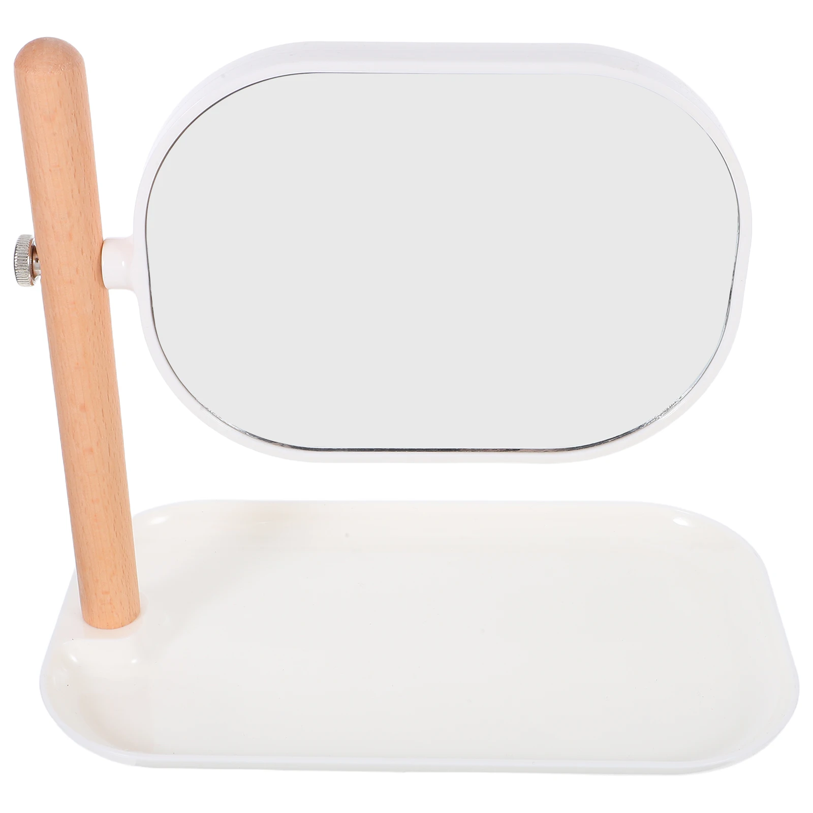 

Rotating Oval For Desk With Storage Tray Vintage Tabletop Bedroom Office Large Mirror Smooth Rotation