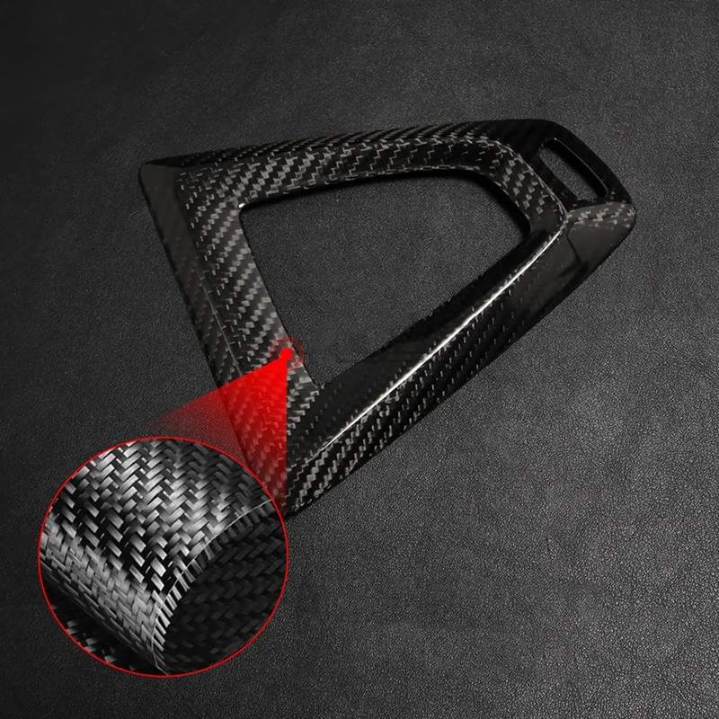 2Pcs Real Carbon Fiber Gear Shift Knob Handle Cover Panel Trim For-BMW M2 F87 M3 F80 M4 F82 M5 F10 F85 X5M X6M F12