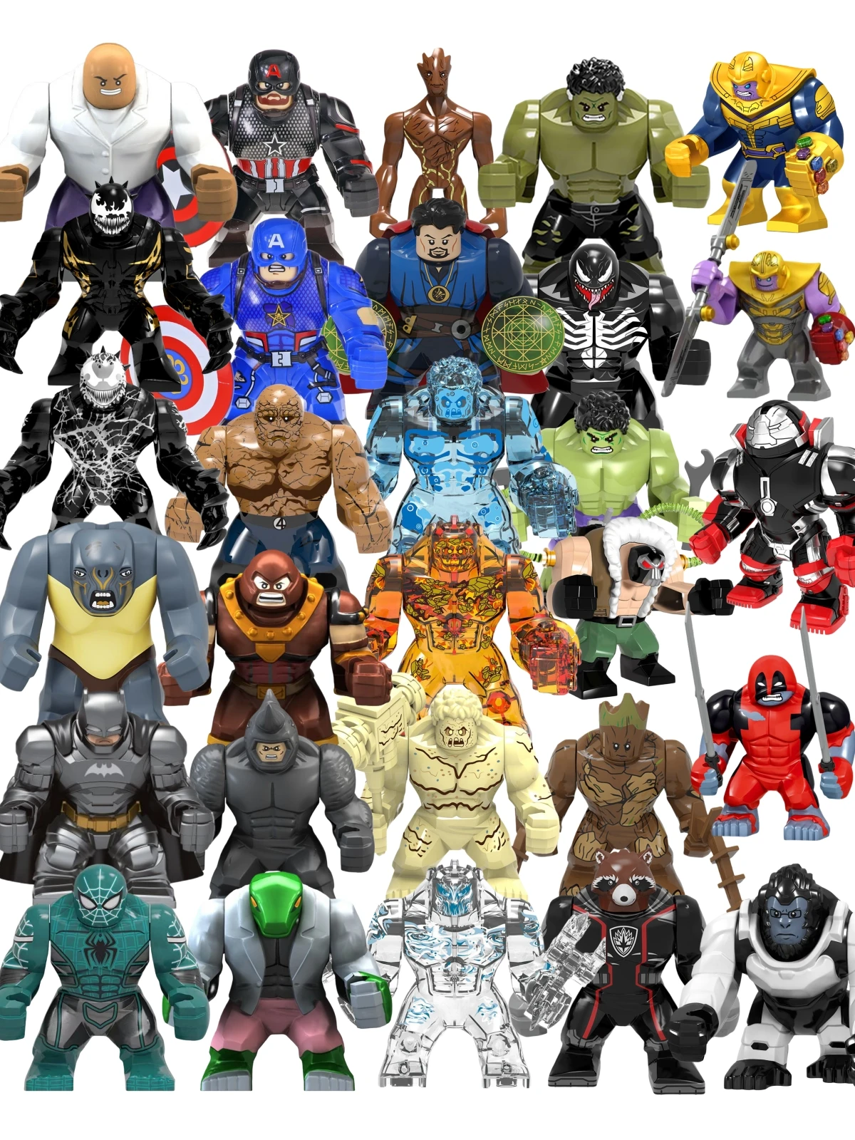 Figurki Blind Box Mini Building Blocks PG1805 Duży Goblin Spiderman Iron Man Venom Kapitan Hawk Deadpool Zbroja Prezent Świąteczny Zabawka — 2