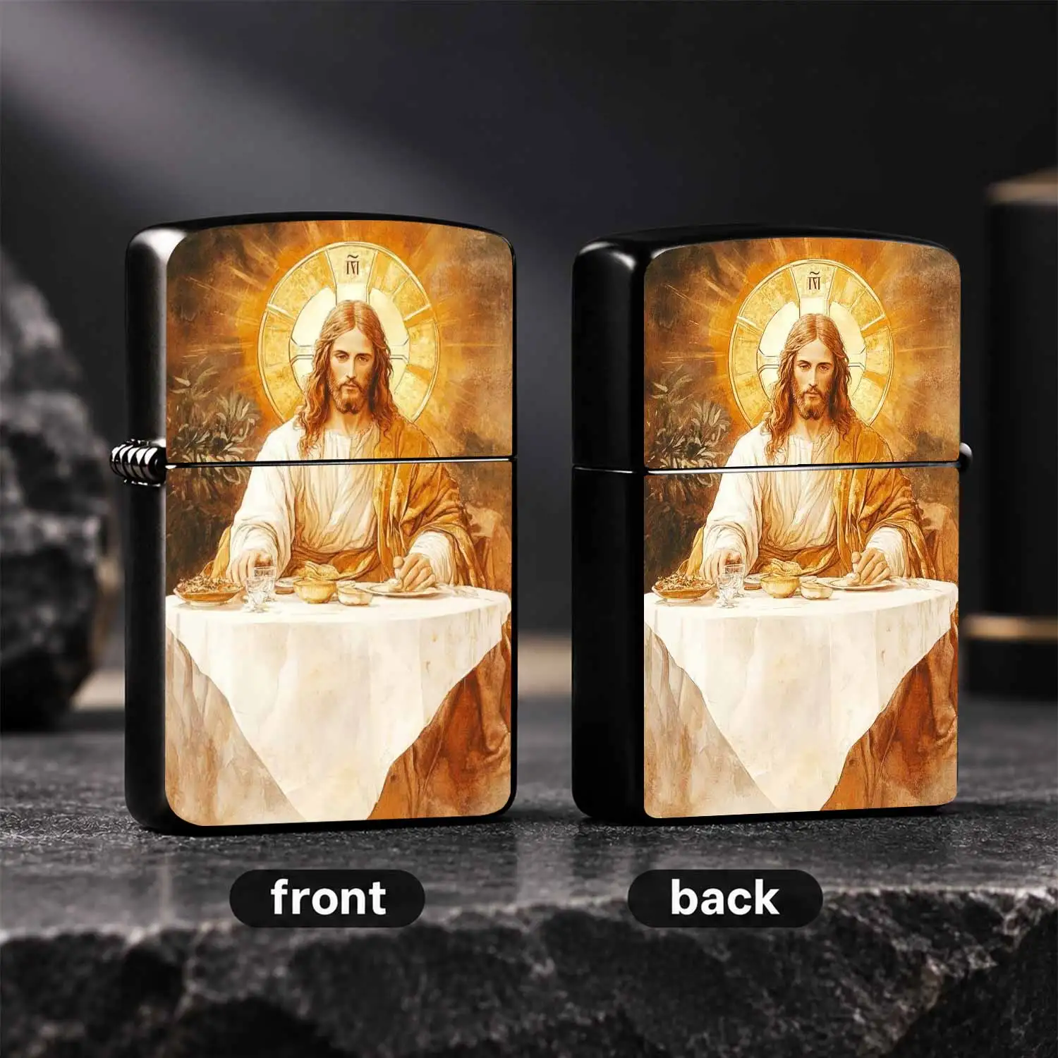 Retro Watercolor Jesus Last Supper Themed Exquisite Color Printed Clear Portrait Holy Communion Scene Decor Believer Daily Use Religious Faith Decor Thoughtful Gift Present A Fun And Humorous Lighter