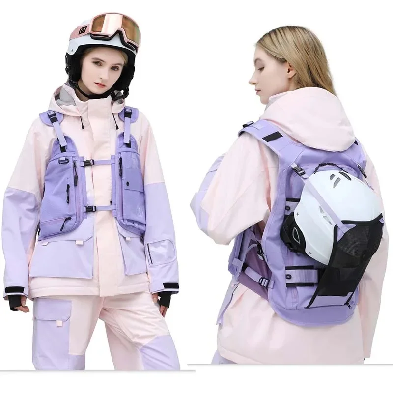 Outdoor Skiing Tatical Vest Pack Multifunctional Carrying Single Snowboard Backpack Cycling Hiking Back Protector Waistcoat Bags