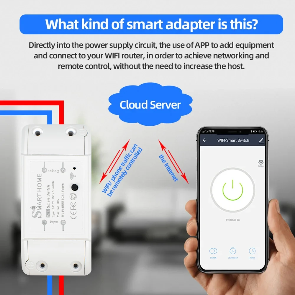 Modul Mini WiFi Interrupteur D'éclairage Sans Fil TUYA APPcommande Interrupteur Maison Intelligente Avec Alexa Google Home