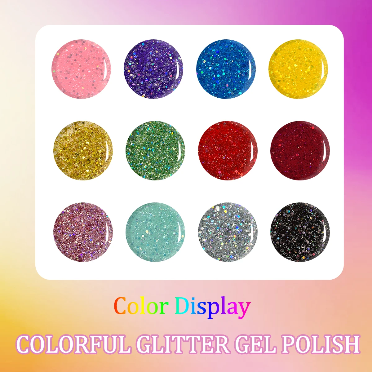 Faandin 3 pezzi/set 0. 24oz*3 pezzi, applicazione più spessa per risultati migliori, grandi paillettes trendy e abbaglianti, colore ricco, set di smalti gel glitterati a colori, regalo perfetto per regalare, forte e duraturo, non facile da applicare e rimovibile, articoli essenziali per unghie