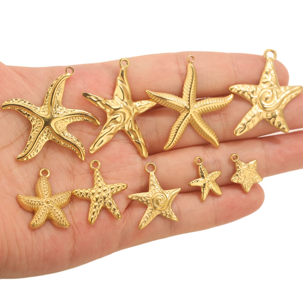 5 قطعة الفولاذ المقاوم للصدأ الصيف نجم البحر نجمة البحر سحر DIY بها بنفسك القرط مواد المجوهرات صنع قلادة لوازم الحرف بالجملة #5