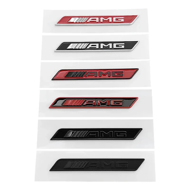 1pc 3D ABS Chrome Red Black Logo AMG Emblem Car Fender Side Badge Decal For Mercedes Benz GLE W167 W166 AMG Sticker Accessories