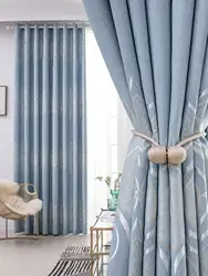 New Cheap Polyester High Shading Solid Color bluey Custom Modern Stock Curtain Blackout Window Blinds For The Living Room Luxury