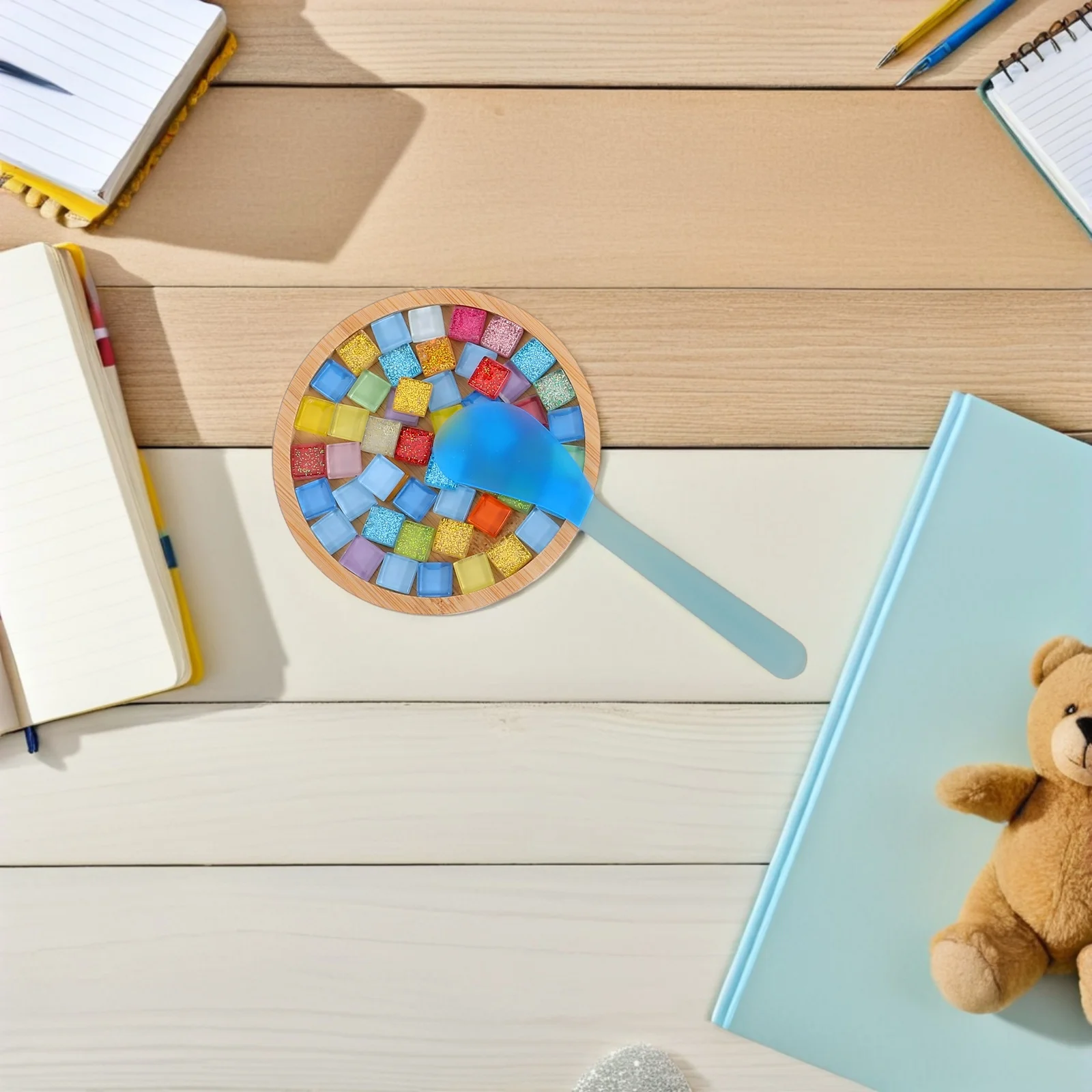 

4Sets DIY Glass Mosaic Coaster Kit Colorful Acrylic Tiles Craft Supplies Handmade Creative Coaster Project