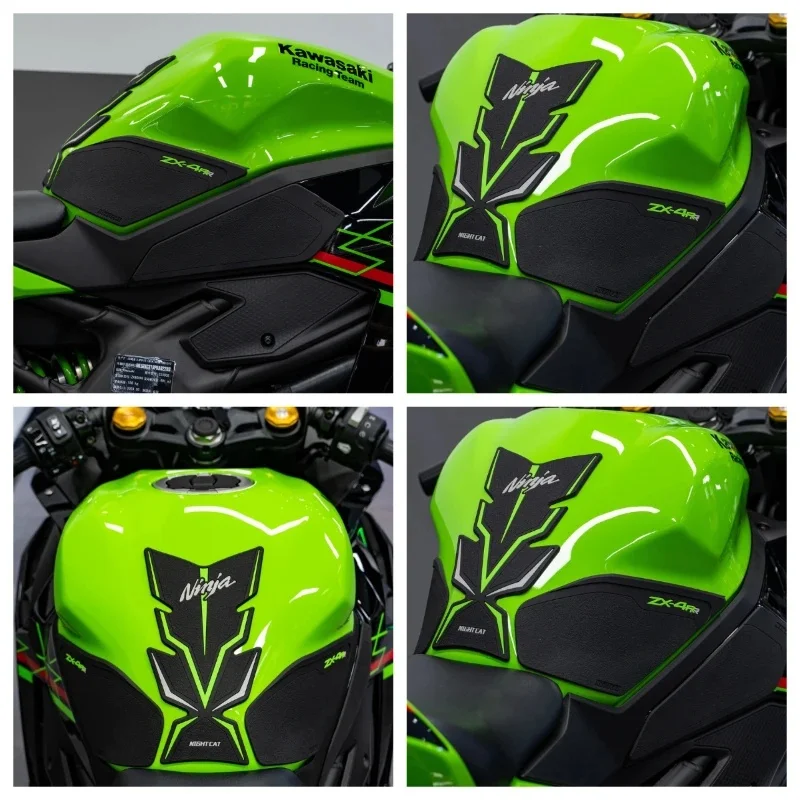 Compatible ZX-4R ZX4R/RR 2023 Motorcycle Fuel Tank Pad Kit Side Fuel Knee Guard Sticker Fuel Tank Protector