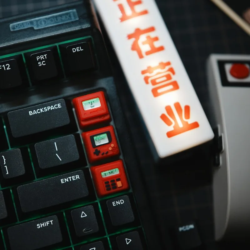 Retro Electronic Device Artisan Keycap Set ABS Backlit Custom Keycaps for Mechanical Keyboard Game Console Calculator Shape