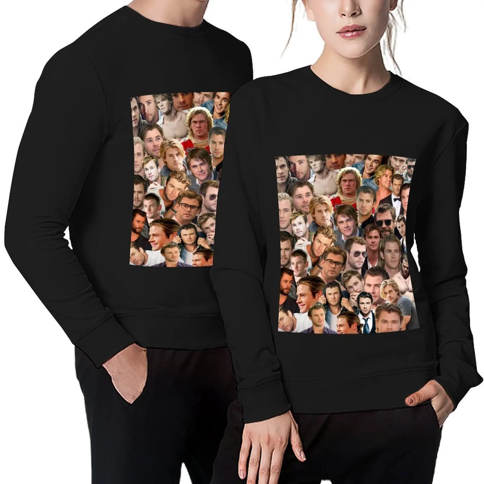 بلوفر كريس هيمسورث كولاج ملابس رجالية ملابس أنيمي بدلة رياضية عصرية للرجال بلوزات كبيرة الحجم #1