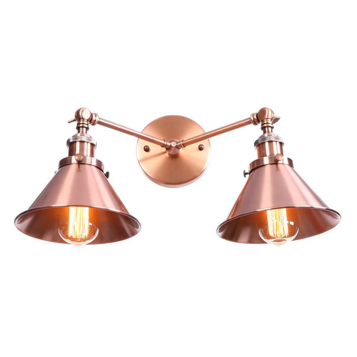 System Rural Concise Personality Restaurant Aisle Indoor Tungsten Wire Warehouse Red Bronze Originality Both Head Wall Lamp