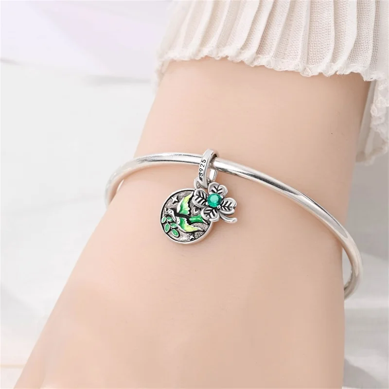 New 925 Sterling Silver Hope Swallow Talisman Charm Beads Dangle Fit DIY Original Bracelet Women Birthday Jewelry Gift