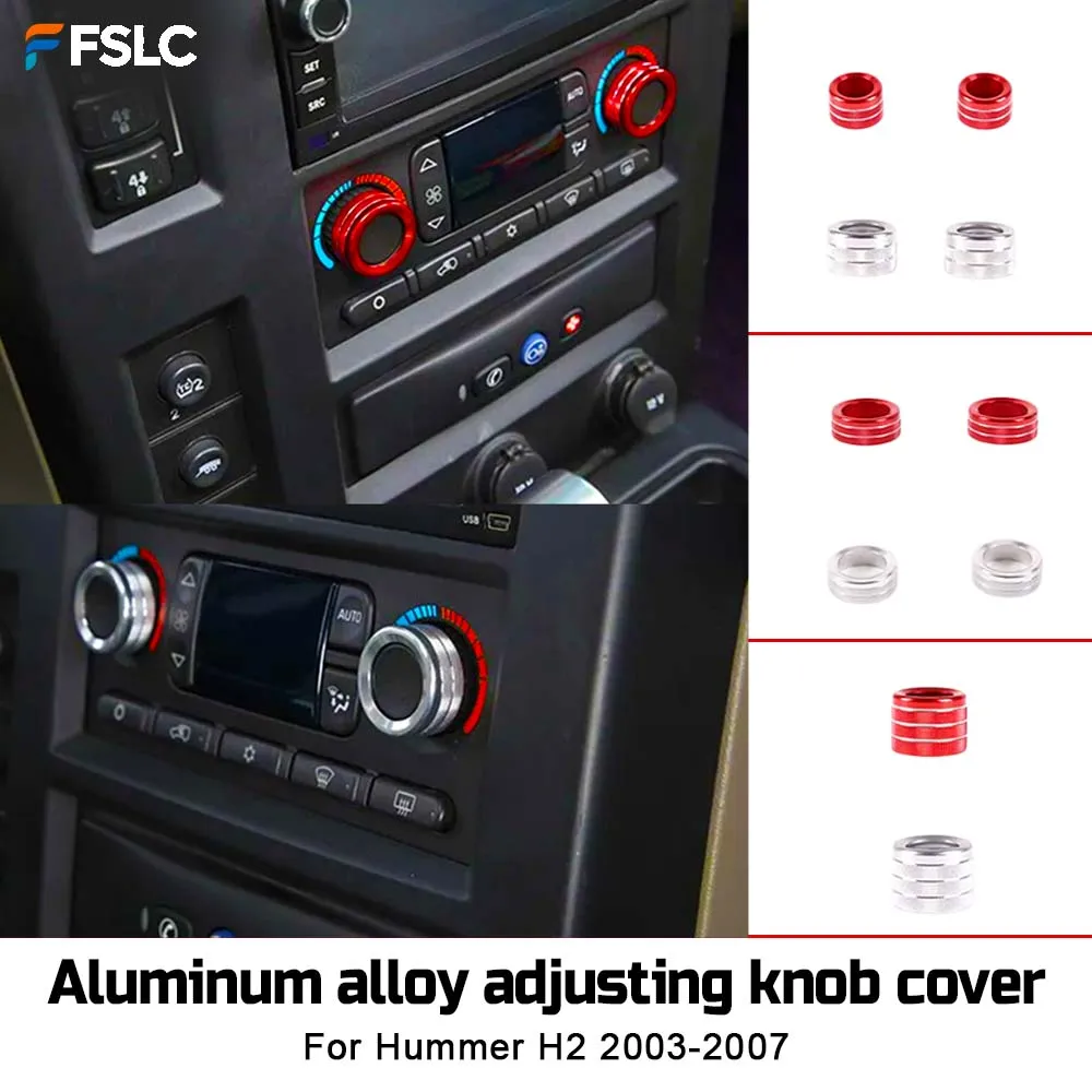 

⭐Genuine⭐ Car Decoration Aluminum Alloy Adjusting Knob Cover for Hummer H2 2003-2007 Air Conditioning Air Outlet Car Accessories