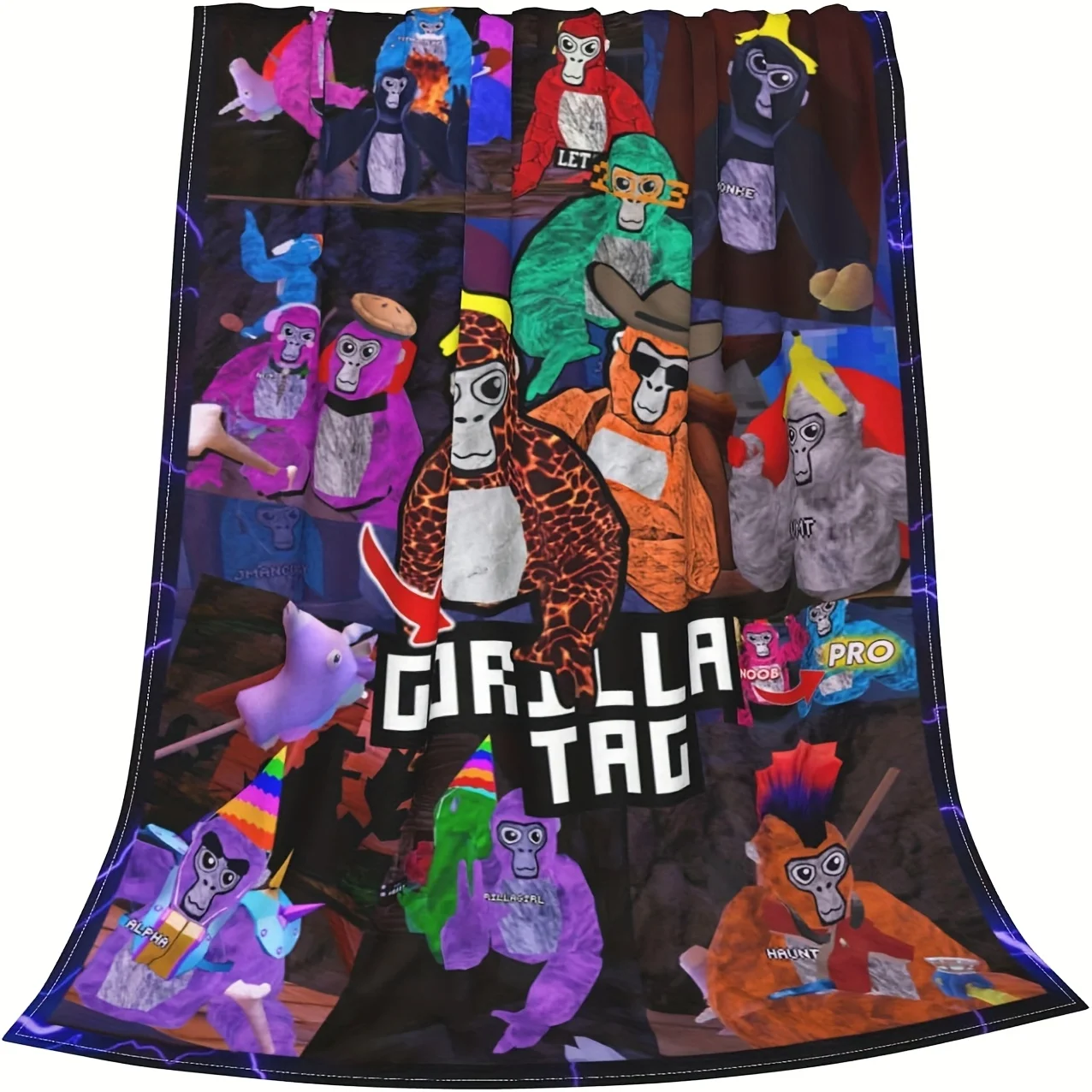 Gorilla Tag Blanket Custom Design Game Art Soft Fleece Throw Gamer Gift Home Decor Pop Culture Merchandise