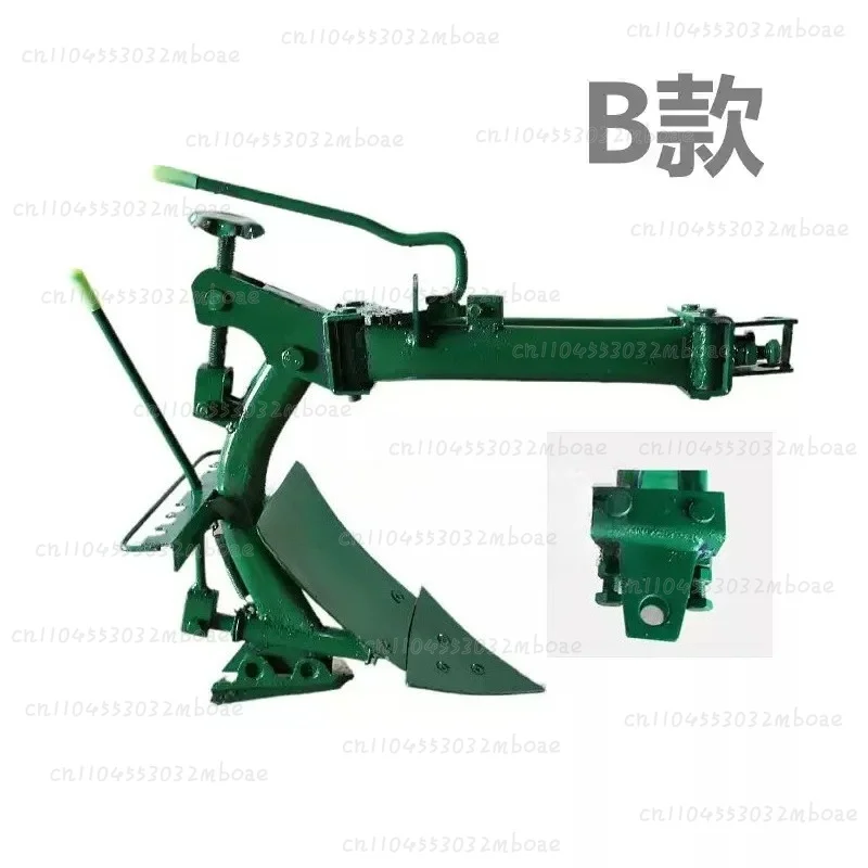 Mini Tiller Attachments Set: Reversible Plow, Ditcher, Double-sided Plow & Small Plowshare, Soil Loosening Tool Kit