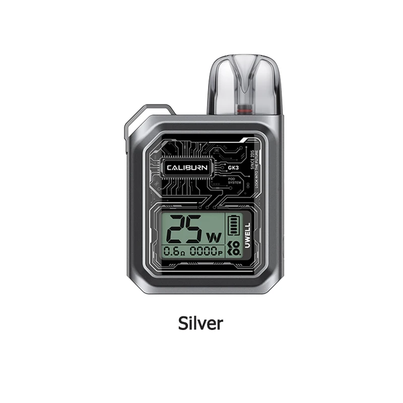 Uwell caliburn ดั้งเดิม GK3ฝักบุหรี่ไฟฟ้า25วัตต์พร้อมแบตเตอรี่900มิลลิแอมป์ต่อชั่วโมง2.5ตลับ G3 caliburn