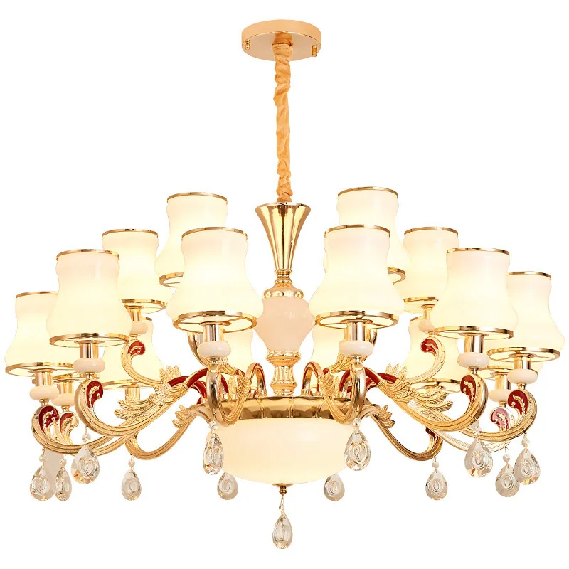 European Classic Modern Chandelier Ceiling Luxury Hotel Crystal Zinc Alloy Chandelier Light Emitting Diode Chandelier