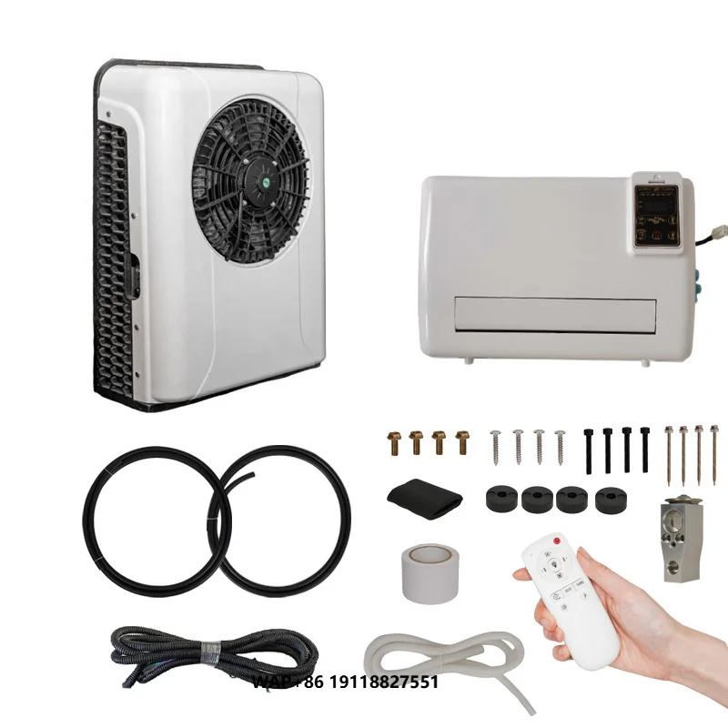 مكيف هواء كهربائي 24 فولت 12 فولت تيار مستمر Rv فان على السطح شاحنة نائمة 12 فولت مكيف هواء للسيارة