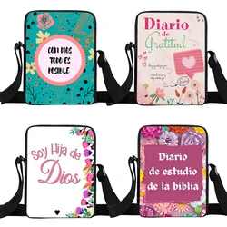 Spagnolo per la bibbia cristiana versetti Messenger Bag Soy Hija De Dios borse borsa a tracolla Casual regali cristiani borse a tracolla