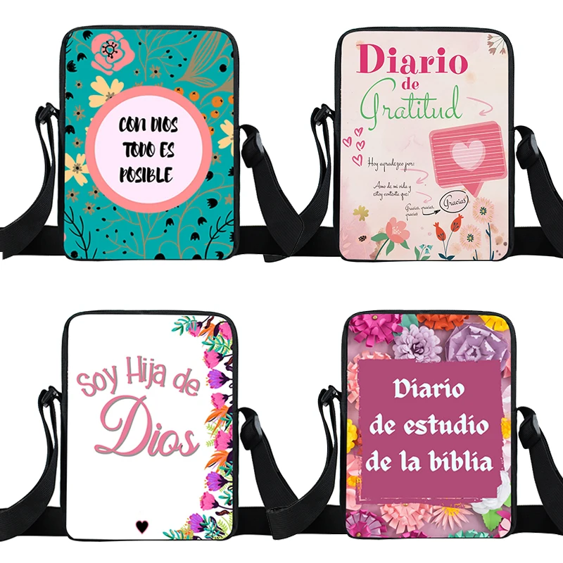 Spanish For Christian Bible Verses Messenger Bag Soy Hija De Dios Handbags Casual Shoulder Bag Christian Gifts Crossbody Bags